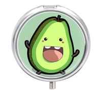 Pilulier de fruits à 3 compartiments étanche avec miroir rond en métal - Boîte à médicaments portable pour poche et sac à main de voyage