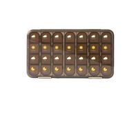 Pilulier de grande capacité 21/28 compartiments - Organiseur hebdomadaire de vitamines pour le stockage des médicaments (28 compartiments-noir)