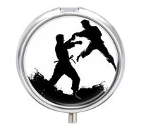 Pilulier de kickboxing rond portable et étanche pour voyage, sac à main et pratique au quotidien
