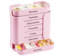 Pilulier de médicaments, 7 jours, boîte de rangement pour médicaments, 4 fois par jour, pour la maison, les personnes âgées, l'hôpital, les voyages, l'école, le travail, les vacances (rose)