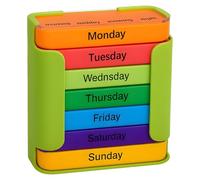 Pilulier de médicaments pour 7 jours, boîte de rangement hebdomadaire portable 4 fois par jour pour la maison, les personnes âgées, l'hôpital, les voyages, l'école, le travail, les vacances (vert)