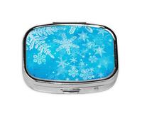Pilulier de Noël 3D en forme de flocon de neige, 2 compartiments, organiseur portable