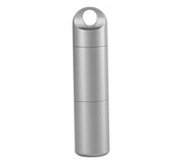 Pilulier de poche 1 pièce, boîte à pilules de voyage en acier inoxydable, organisateur médicaments en métal étanche avec porte-clés pour EDC, 2 couches.