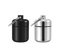 Pilulier De Poche, 2 Pack Boite a Pilule, Boîte à Pilulier en Aluminium Mini Bouteille Petite Un Usage Quotidien et en Plein Camping (2 couleurs)