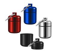 Pilulier De Poche, 4 Pack Boite a Pilule, Boîte à Pilulier en Aluminium Mini Bouteille Petite Un Usage Quotidien et en Plein Camping (4 couleurs)