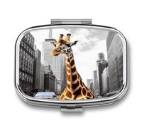 Pilulier de poche étanche portable en forme de girafe à New York pour poche, sac à main, organiseur de médicaments