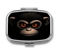 Pilulier de poche étanche portable en forme de singe aux yeux rouges pour sac à main, organiseur de médicaments