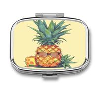 Pilulier de poche étanche portable et amusant en forme d'ananas pour poche sac à main organisateur de médicaments
