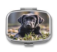 Pilulier de poche étanche - Portable - Motif chiot labrador noir