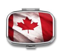 Pilulier de poche étanche portable Motif feuilles rouges du Canada