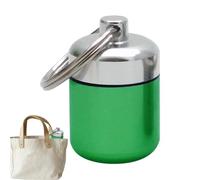Pilulier de poche - Pilulier en métal, étui de voyage porte-clés | Rangement portable étanche avec coussinets en éponge | Pilulier compact coloré pour le camping, la randonnée, les voyages d'affaires