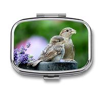 Pilulier De Poche Rectangulaire En Métal Des Oiseaux Utilisé Pour La Vitamine Médecine Pilulier Voyage En Plein Air