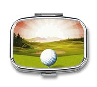 Pilulier de sport de golf à 2 compartiments - Pilulier portable de poche pour médicaments et vitamines - Pour homme et femme