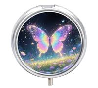 Pilulier de voyage 3 compartiments avec miroir - Étanche - 3 fois par jour - Portable - Pour sac à main et poche - Argenté