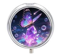 Pilulier de voyage 3 compartiments avec miroir - Étanche - 3 fois par jour - Portable - Pour sac à main et poche - Argenté