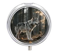 Pilulier de voyage 3 compartiments avec miroir - Étanche - 3 fois par jour - Portable - Pour sac à main et poche - Rond - Argenté