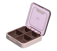 Pilulier de voyage - 7,5 x 7,5 x 1,8 cm - Pilulier de voyage avec compartiment | Étui de transport pour pilules | Petit organisateur de médicaments étanche | Étui de rangement quotidien portable pour