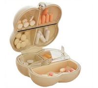 Pilulier de voyage 7 jours, pilulier compact blanc avec compartiments séparés, étui à médicaments portable blanc.