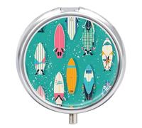 Pilulier de voyage à 3 compartiments 3 fois par jour pour sac à main et poche, boîte à médicaments portable en métal avec miroir rond pour médicaments quotidiens et vitamines
