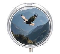 Pilulier de voyage à 3 compartiments avec miroir - Étanche - 3 fois par jour - Portable - Pour sac à main et poche - Argenté