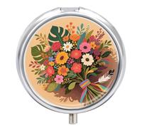 Pilulier de voyage à 3 compartiments avec miroir - Étanche - 3 fois par jour - Portable - Pour sac à main et poche - Argenté