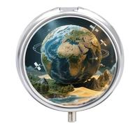 Pilulier de voyage à 3 compartiments avec miroir - Étanche - 3 fois par jour - Portable - Pour sac à main et poche - Argenté