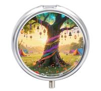 Pilulier de voyage à 3 compartiments avec miroir - Étanche - 3 fois par jour - Portable - Pour sac à main et poche - Argenté
