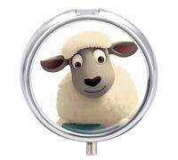 Pilulier de voyage à 3 compartiments en forme de mouton - Organisateur de vitamines portable 3 fois par jour avec miroir - Petit pilulier pour sac à main et poche - Joli récipient à médicaments