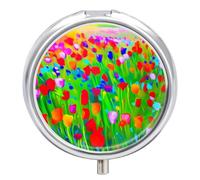 Pilulier de voyage à 3 compartiments, petit étui à médicaments, récipient quotidien de pharmacie, distributeur de médicaments en métal pour le stockage de suppléments de vitamines - Un paysage