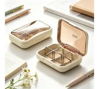 Pilulier de voyage à 6 compartiments, boîte de rangement portable scellée pour médicaments avec couvercle transparent, distributeur de supplément de vitamines quotidien pour sac à main et utilisation