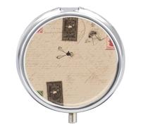 Pilulier de voyage à l'ancienne, rond, portable, étanche, pour poche, sac à main et pratique au quotidien