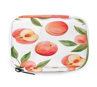 Pilulier de voyage à l'aquarelle, fruits et pêche, étui de voyage avec fermeture éclair, sac de rangement quotidien pour vitamines, portable, 8 emplacements pour la maison, le bureau, la salle de