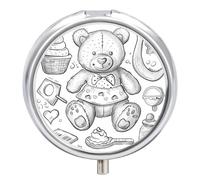 Pilulier de voyage à motif objet graffiti - 3 compartiments - Pour sac à main et poche - Pilulier quotidien portable pour contenir des suppléments et des vitamines
