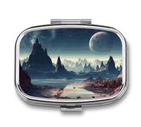 Pilulier de voyage Alien Planet - Pilulier quotidien pour compléments alimentaires - 2 compartiments - Pratique pour transporter et ranger des médicaments