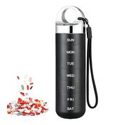Pilulier de voyage - Aluminium 16 x 3,5 cm - Rangement de médicaments en métal - Étui à médicaments pour adultes - Voyageurs - Soins quotidiens - Maison - Bureau - Salle de sport - Camping - Voyage