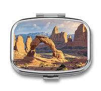 Pilulier de voyage Arches National Park - Pilulier quotidien pour compléments alimentaires - 2 compartiments - Pratique pour transporter et ranger des médicaments