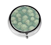 Pilulier de voyage avec 3 compartiments - Petit pilulier pour sac à main et poche - Organisateur de médicaments portable - Motif chou - Récipient rond pour vitamines, médicaments, huile de poisson