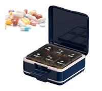 Pilulier de voyage avec boîte de rangement, distributeur de médicaments quotidien et récipient pour les déplacements, sûr et pratique pour les grands-parents, les amis et la famille