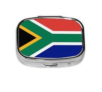 Pilulier de voyage avec drapeau de l'Afrique du Sud. Pilulier à 2 compartiments, mini pilulier portable, boîte de rangement pour médicaments vitaminés