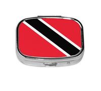 Pilulier de voyage avec drapeau de Trinité-et-Tobago, 2 compartiments, mini pilulier portable, boîte de rangement pour médicaments vitaminés
