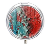 Pilulier de voyage avec texture de peinture détaillée - Étanche - Portable - Pour contenir des vitamines, des médicaments, de l'huile de poisson et des compléments alimentaires
