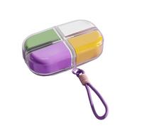 Pilulier de voyage - Boîte à médicaments magnétique 10,5 x 6 x 3 cm | Support de tablette Double couche de Protection UV, conteneur de stockage de supplément avec sangle pour femmes adultes ut