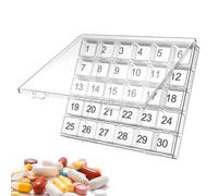 Pilulier De Voyage - Boîte De Rangement 30 Jours, Récipient En PP Transparent, Grands Compartiments Avec Disposition Facile D'accès | Organisateur De Médicaments Portable Pour Les Voyages En Plein Air