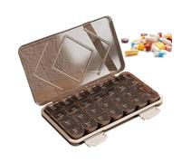 Pilulier de voyage compact, support portable pour tablette et complément, distributeur hermétique de médicaments, étui de rangement sécurisé pour la maison, le travail et les déplacements