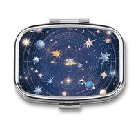 Pilulier de voyage Constellations Cosmique Galaxies - Pilulier quotidien pour compléments alimentaires - 2 compartiments - Pratique pour transporter et ranger des médicaments