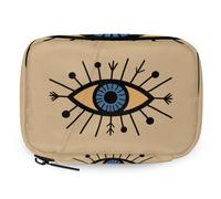 Pilulier de voyage contre le mauvais œil avec fermeture éclair - Sac de rangement quotidien pour vitamines - Portable - 8 emplacements - Pour la maison, le bureau, la salle de sport, les voyages