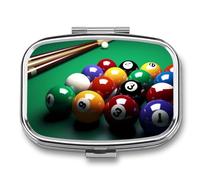 Pilulier de voyage de billard - Pilulier quotidien pour compléments alimentaires - 2 compartiments - Pratique pour transporter et ranger des médicaments