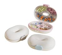 Pilulier de voyage, design portable, 3 pièces, pilulier cloisonné, organiseur de médicaments portable, accès facile, pour les trajets quotidiens, la nuit, la maison, le camping, les voyages, le bureau