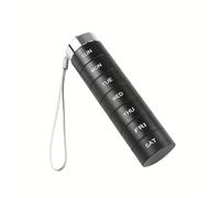 Pilulier de voyage en métal, 7 pièces, empilable, portable et étanche, grand format, en alliage d'aluminium(Black 1PC)