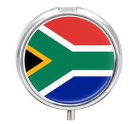 Pilulier de voyage en métal avec drapeau de l'Afrique du Sud - 3 compartiments - Petit pilulier quotidien - Pour sac à main